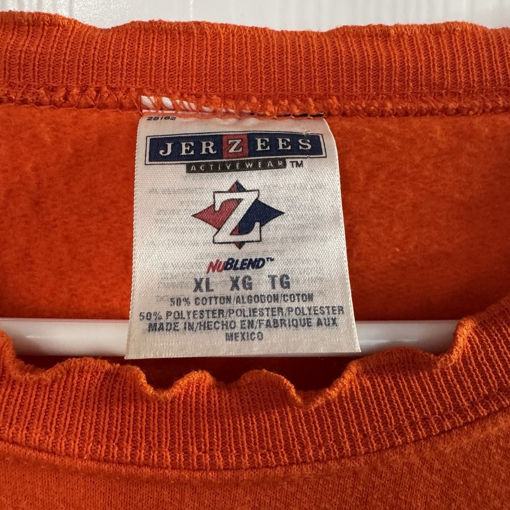 LADIES LONG SLEEVE SWEATSHIRT Orange JEAN Patchwork pocket Apple XL - Picture 2 of 6